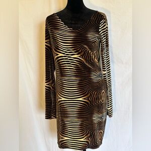 Stylish Black and Cream 90s Vintage Dress